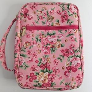 Bible Book Planner Cover Carrying Case Pink Floral